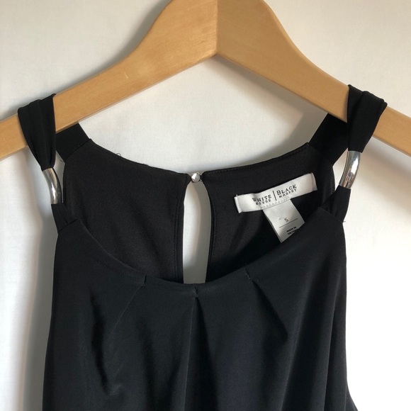 WHBM Black natural waist sleeveless dress - Picture 4 of 11